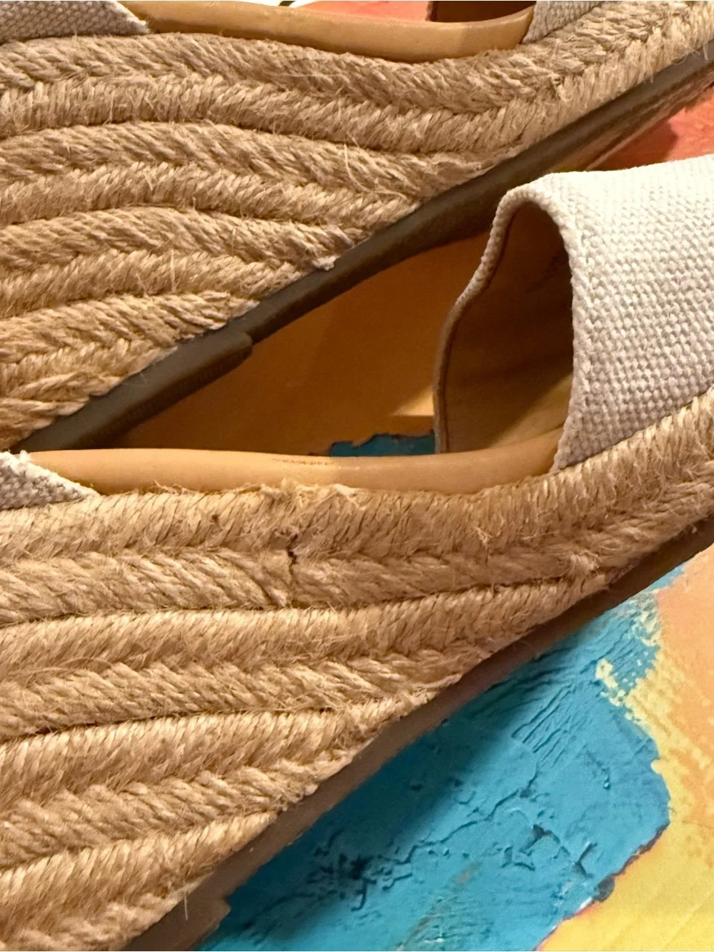 J. Crew Cream Canvas Espadrille Wedge Sandals